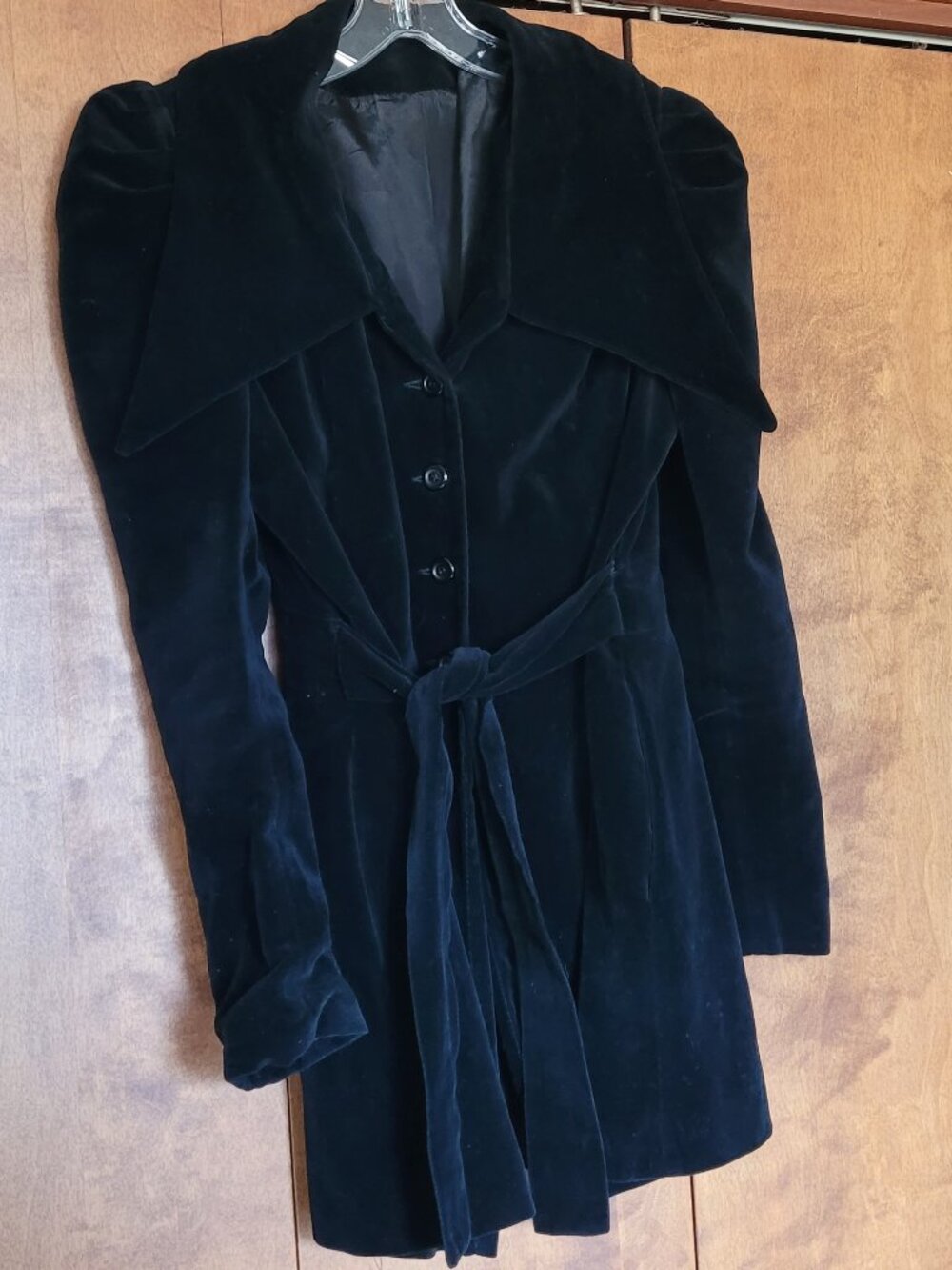 Vintage black velvet coat